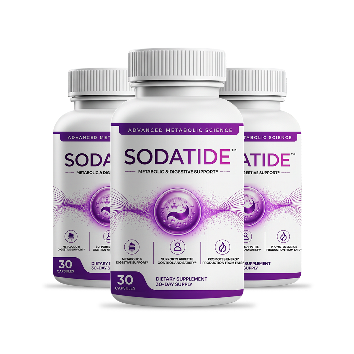 Three Sodatide bottles